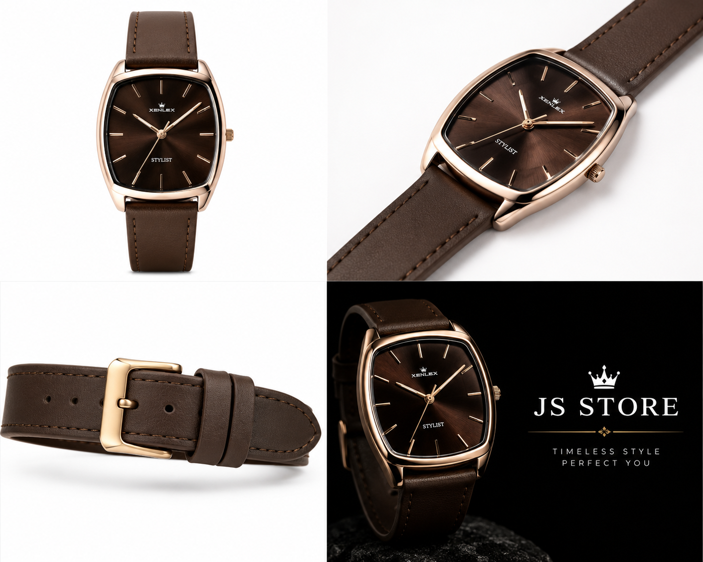 XENLEX Stylist Men’s Classic Brown Leather Watch