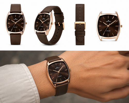 XENLEX Stylist Men’s Classic Brown Leather Watch